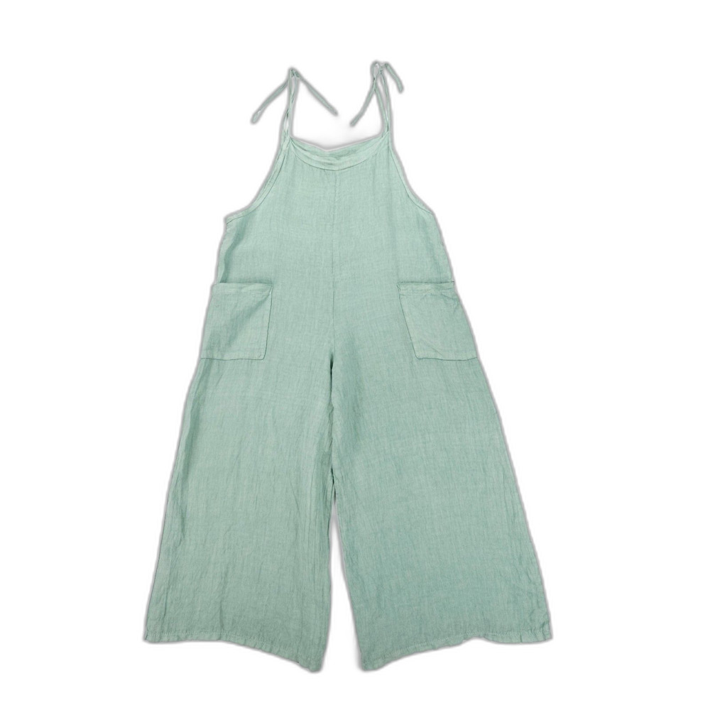 NEW Beachwood Baby The Linen Overall Lagoon Wide Leg Jumpsuit Beachy Boho Hippie